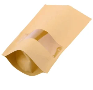 Clear Window Stand Up Kraft Paper Bag for Food Display and Storage