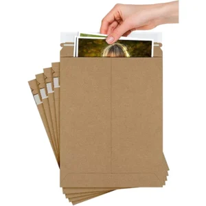 Closure Stayflat Self Sealing Rigid Cardboard Paper Mailing Envelopes Tan Mailer Envelopes for Shipping Packing Photos Diplomas