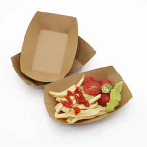 Coated Kraft Paper Cardboard Food Boat Takeout Tray