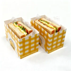 Coated Recycled Biodegradable Food-Grade Kraft Paper Tray for Sandwiches and Takeaway