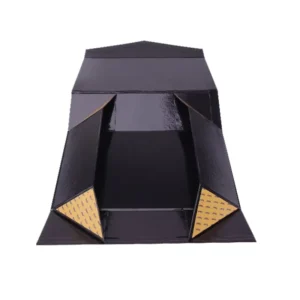 Collapsible Foldable Paperboard Gift Box with Gold Foil Embossing and Sponge Lining