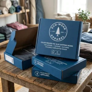 Color Printed FSC Paper Pink Corrugated Shipping Mailer Boxes for Apparel and Hoodies Foldable