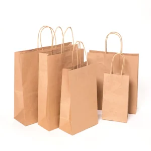 Colored Paper Handle Paper Shopping Bag Colored Paper String Bag for Shopping