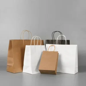Colorful Kraft Paper Shopping Bag with Handles for Exhibition and Supermarket Use