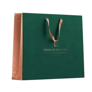 Colorful Kraft Paper Wedding Jewellery Gift Packaging Shopping Bag with Ribbon Handle