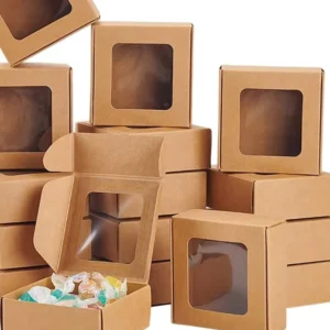 Colorful Printed Paper Gift Boxes with Transparent Windows