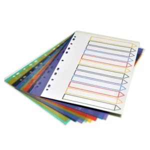 Colourful A4 10-Tab Paper File Divider Folder, Eco-Friendly, 11 Holes, 1 Piece