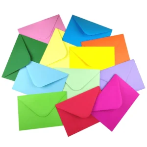 Colourful Paper Envelopes for Gifts, Invitations, and Letters with Glue
