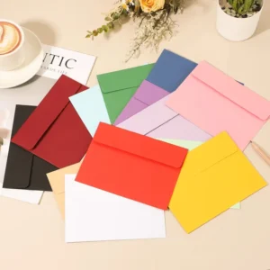 Colours Self-Seal Paper Invitation Envelopes for Postcard Wedding Greeting Cards Photos Announcement Mailing