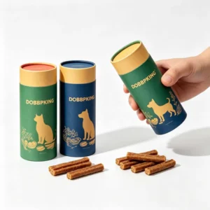 Compliant Eco Friendly Cardboard Paper Can with Gold Foil Liner Freshness Seal Packaging Tube for Freeze Dried Treats