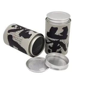 Composite Tin and Paper Tube Canister for Tea, Snacks, and Gifts with Aluminum Stamping