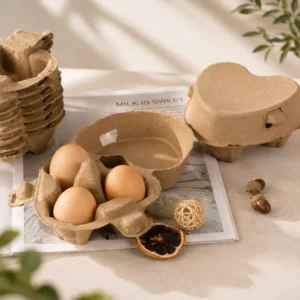 Compostable 3-Capacity Recycled Paper Molded Pulp Eco-Friendly Stackable Impact-Resistant Factory Egg Tray