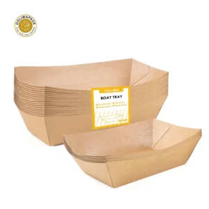 Compostable Disposable Paper Food Tray for Burgers and Fast Food