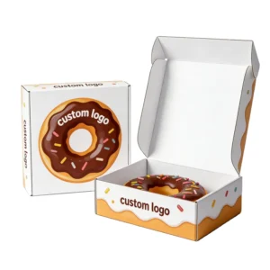 Corrugated Board Custom Donut Packaging Mailer Box with Matt Lamination and Embossing