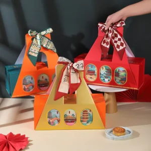 Corrugated Board Mooncake Box Factory Direct Custom Shape Self-Erecting Recyclable Magnetic Gift Box