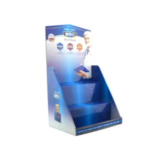 Corrugated Cardboard Display Box with Stairway and Foldable Storage
