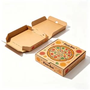Corrugated Food-Grade Takeaway Packaging Box, Eco-Friendly Kraft Pizza Delivery Box