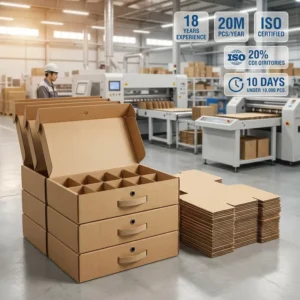 Corrugated Kraft Foldable Carton Boxes with Embossing for Supermarket and Moving