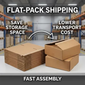 Corrugated Kraft Packaging Carton Boxes, Durable Embossed Foldable Shipping Carton for Supermarket Use