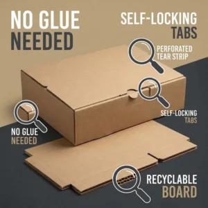 Corrugated Kraft Paper Foldable Carton Boxes with Embossing for Electronics Shipping Logistics