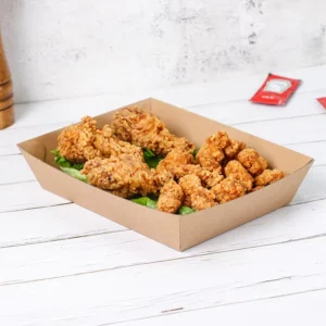 Corrugated Kraft Paper Food Tray and Disposable Takeaway Snack Box