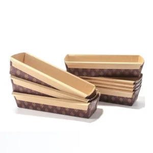 Corrugated Paper Bread Box Rectangular Boat-Shaped Cake Box Oven Safe 20×6.5x5cm