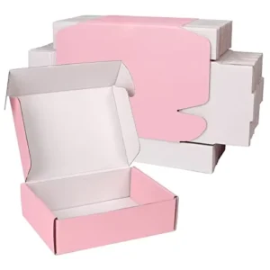 Corrugated Recyclable Pink Logo Gift Box and Postal Mailer for Shoes and Clothes, Small Business Shipping