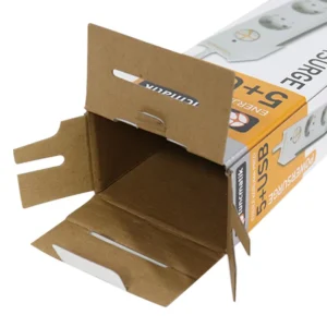 Corrugated Self-Erecting Recyclable Boxes for Consumer Electronics with Embossed Matte Lamination