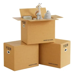 Corrugated Shipping Boxes with Cut-Out Handle Holes, Heavy-Duty Cardboard Moving Cartons for E-commerce