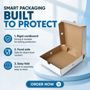 Corrugated White Kraft Food Takeaway Box
