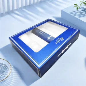 Cosmetic Gift Box with Transparent Window, Paper Packaging for Skincare Set