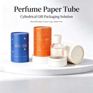 Cosmetic Grade Kraft Paper Tube Canister Round Cylinder with Metal Bottom for Lip Balm Deodorant Essential Oil