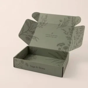 Cosmetic Packaging Single-Wall Corrugated E-Flute Box Green Style Shipping Mailer Rigid Box