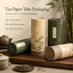 Craft Paper Tube Tea Canister, Food-Grade, Recyclable, with Custom Logo Printing