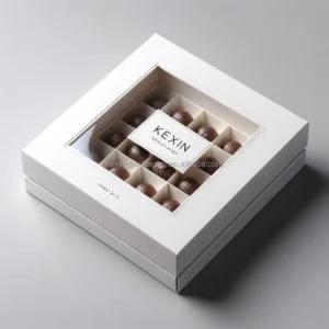 Craft Paper Two-Piece Rigid Gift Box with Clear Window for Desserts, Cookies, Sushi, and Chewing Gum, Embossed with Matte Lamination