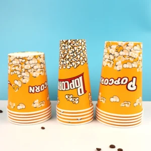 Crunch Up Popcorn Cups, Single-Wall Disposable Paper, Supplier China