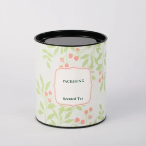 Custom 100% Recycled Paper Tube Packaging 30 Oz Tea Canister with Airtight Metal Lid