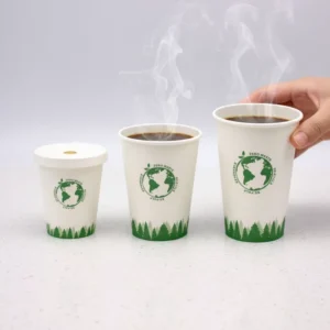 Custom 12oz Paper Coffee Cups With Logo Disposable High GSM Degradable Cafe Hot Drink