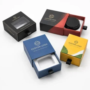 Custom 1oz Glass Jar Packaging Box with Sliding Drawer and EVA Insert