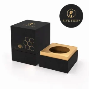 Custom 2-Piece Cardboard Rigid Gift Boxes for Honey and Energy Drinks with Logo, Embossing and Matte Lamination