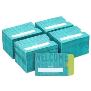 Custom 2.4 x 3.5 in Key Sleeve and Room Card Envelope for Motel and Hotel Key Cards