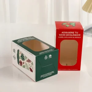 Custom 350gsm White Cardboard Window Box Foldable Paper Packaging with Clear PVC Window Offset Printing Laminated Finish