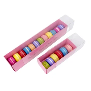 Custom 6/12-Pack Food-Grade Paper Macaron Box with Clear Window for Cookies and Donuts