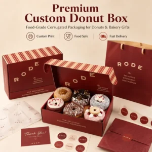 Custom 6-Compartment Grease-Resistant Paper Dessert Box for Donuts and Cookies