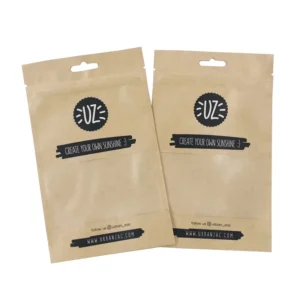 Custom Accessories Bag with Printed Transparent Window, Resealable, Euro-Hole Kraft Paper Bag
