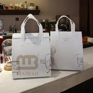 Custom Aluminum Foil Delivery Takeaway Bakery Coffee Boba Bubble Tea Drink Insulated Bag Non Woven Disposable Thermal Cooler Bag