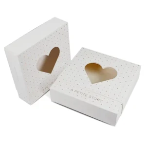 Custom Art Paper Foldable Gift Box with Love Window Embossing for Face Cream and Loose Powder Packaging
