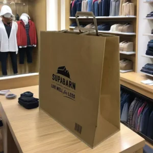Custom Art Paper Shopping Bags with Handle Recyclable Custom Color & Logo for Clothing Use