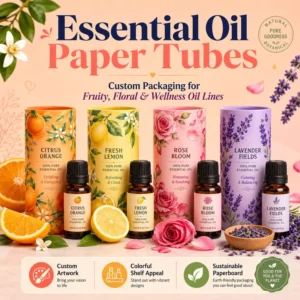 Custom Artwork 10 ml Colorful Paperboard Cylinder Tube for Essential Oil
