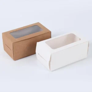 Custom Bakery Pie Cake Self Erecting Paper Box Window Recyclable Embossing Matt Lamination Options